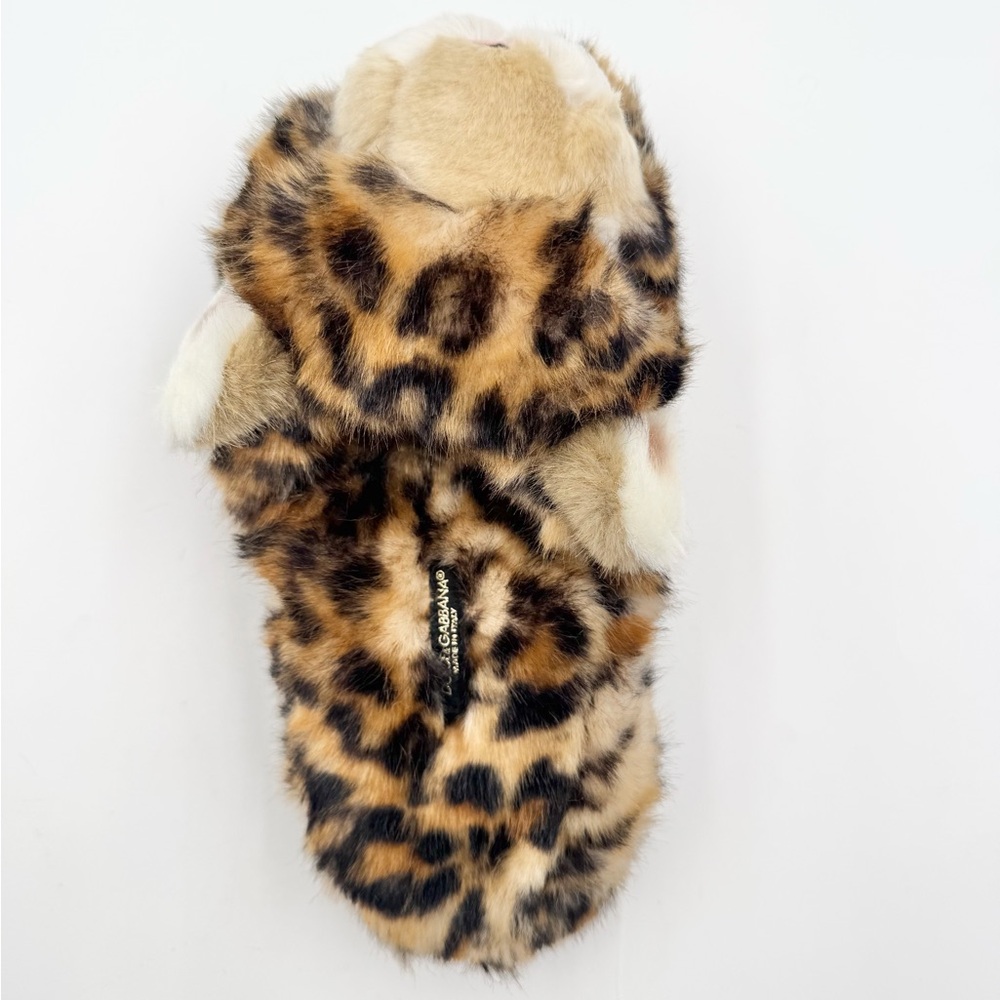 Dolce and Gabbana Brown Leopard Print Faux Fur Plush Flat Slides - 36 - Picture 8 of 9